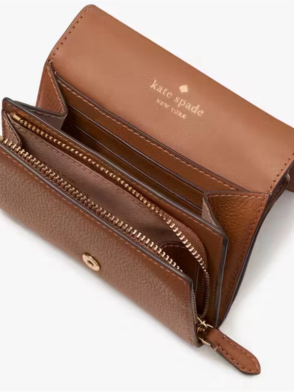 Kate Spade Kayla Small L-Zip Wallet in Warm Gingerbread - Picture 2 of 5